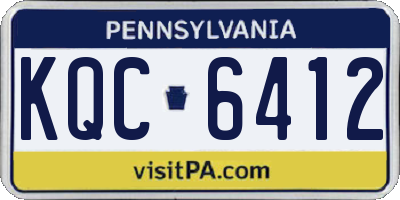 PA license plate KQC6412