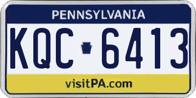 PA license plate KQC6413