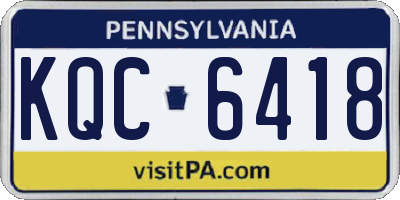 PA license plate KQC6418