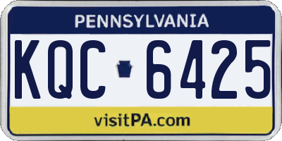 PA license plate KQC6425