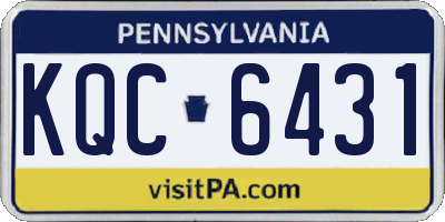 PA license plate KQC6431