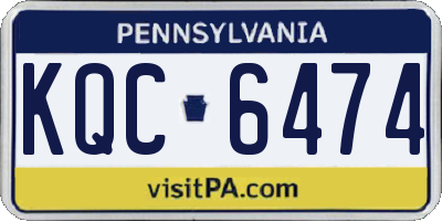 PA license plate KQC6474