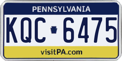 PA license plate KQC6475