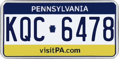PA license plate KQC6478