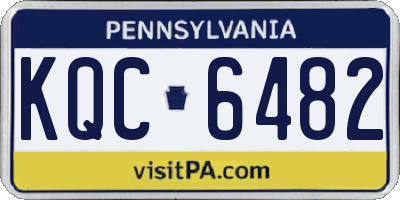 PA license plate KQC6482