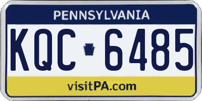 PA license plate KQC6485