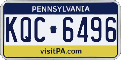 PA license plate KQC6496