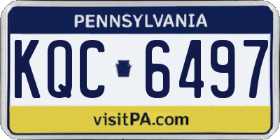 PA license plate KQC6497