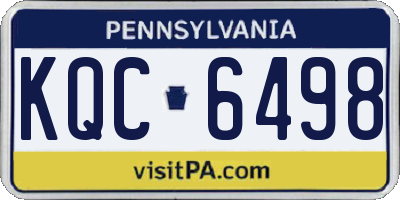 PA license plate KQC6498