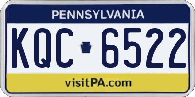PA license plate KQC6522