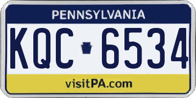 PA license plate KQC6534