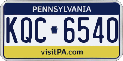 PA license plate KQC6540