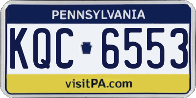 PA license plate KQC6553