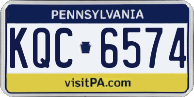 PA license plate KQC6574
