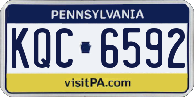 PA license plate KQC6592