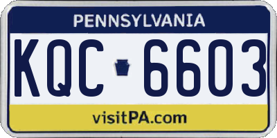 PA license plate KQC6603