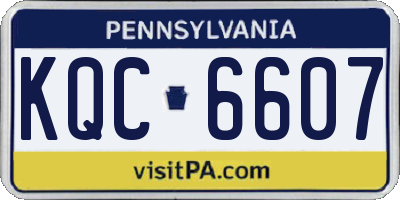 PA license plate KQC6607
