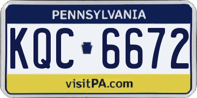 PA license plate KQC6672