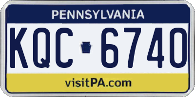 PA license plate KQC6740