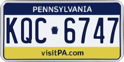 PA license plate KQC6747
