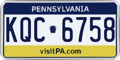 PA license plate KQC6758