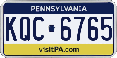 PA license plate KQC6765