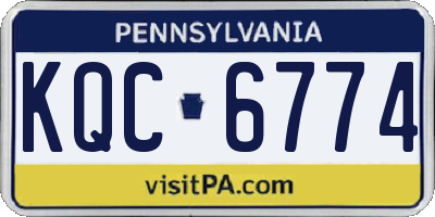 PA license plate KQC6774