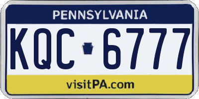 PA license plate KQC6777