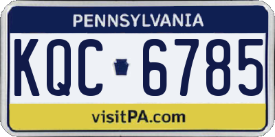 PA license plate KQC6785