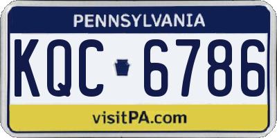 PA license plate KQC6786