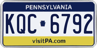 PA license plate KQC6792