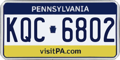 PA license plate KQC6802