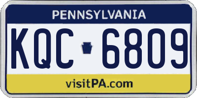 PA license plate KQC6809
