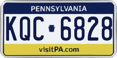 PA license plate KQC6828