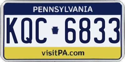 PA license plate KQC6833