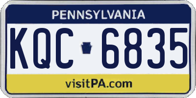 PA license plate KQC6835