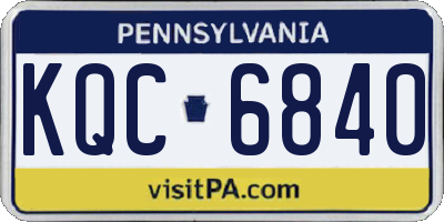 PA license plate KQC6840