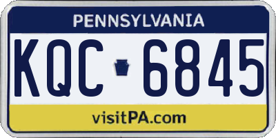 PA license plate KQC6845