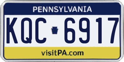 PA license plate KQC6917