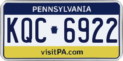 PA license plate KQC6922