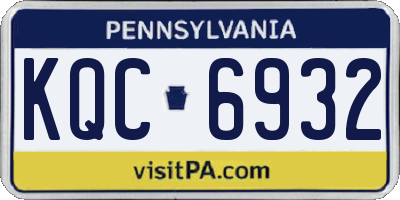 PA license plate KQC6932
