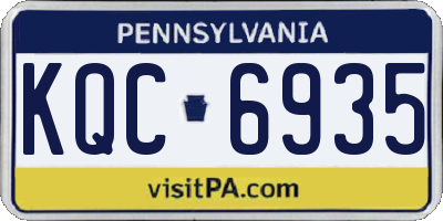 PA license plate KQC6935