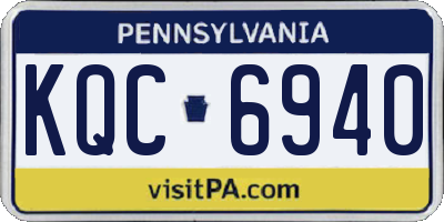 PA license plate KQC6940