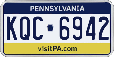 PA license plate KQC6942