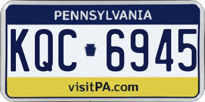 PA license plate KQC6945