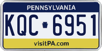 PA license plate KQC6951