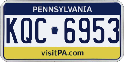 PA license plate KQC6953