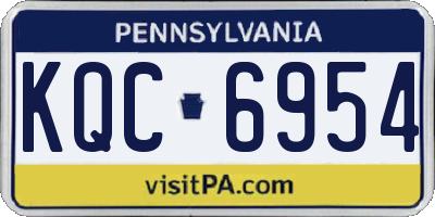 PA license plate KQC6954