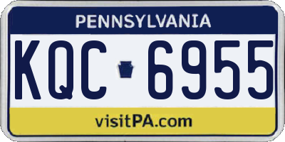 PA license plate KQC6955