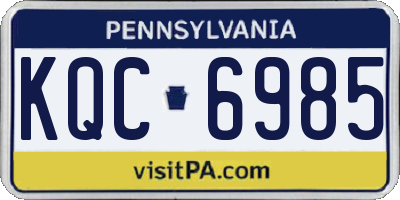 PA license plate KQC6985